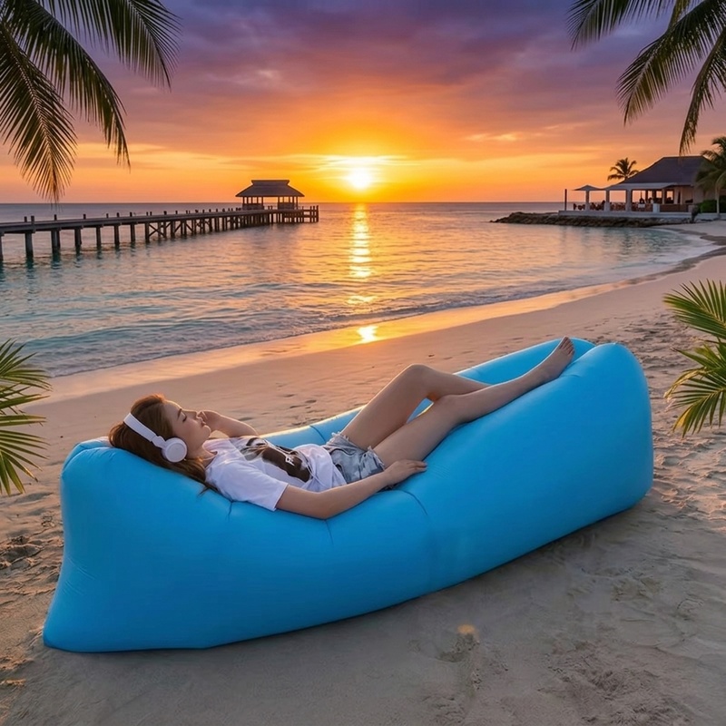 Pool Lounger Inflatable - Sofá Inflável Portátil, Espreguiçadeira Impermeável de