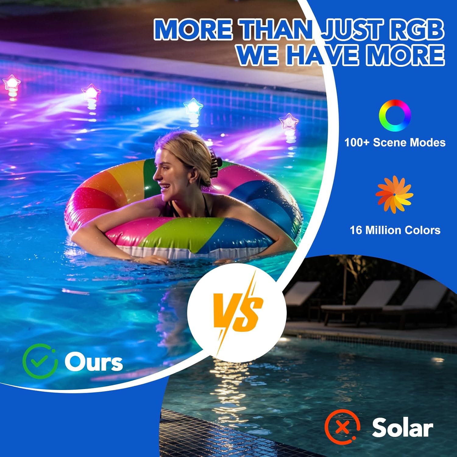 Luzes Solares para Piscina Mul - Pool Light Solar Rechargeable avaliação e preço