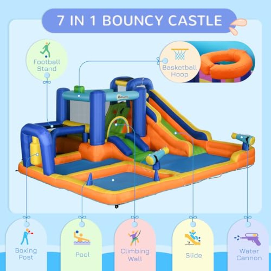 Tobogã inflável aquático 7 em  - Water Slide Inflatable avaliação e preço