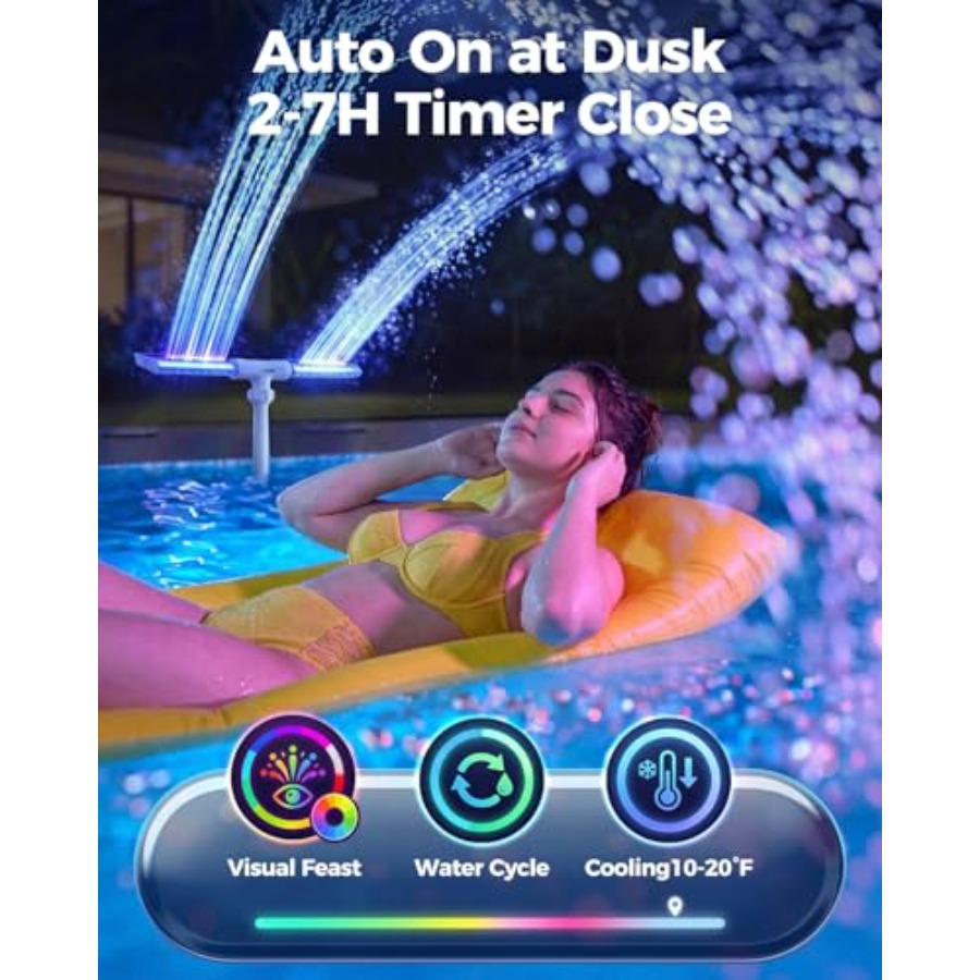 Fonte solar para piscinas ente - Pool Light Solar Rechargeable avaliação e preço