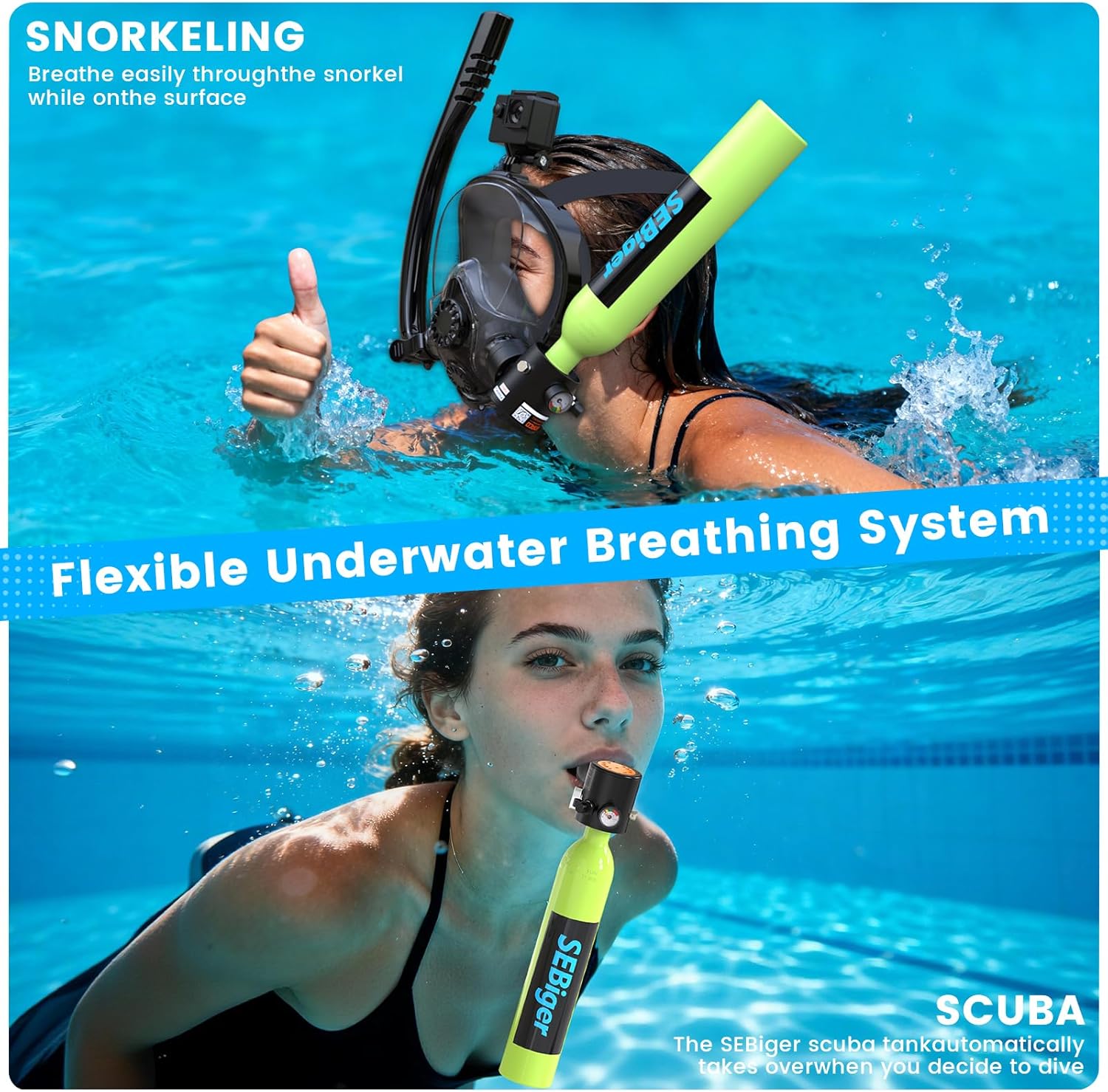 Mini Cilindro de Mergulho 0.5L - Snorkel Mask Full Face avaliação e preço